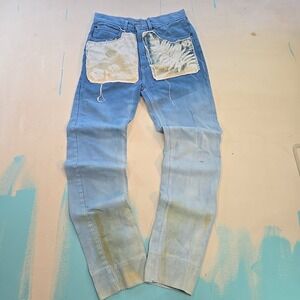 VTG Cutler Women's Jeans Custom 29W 31L Light Blue Faded Cotton Hemmed Singapore